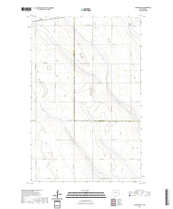 US Topo 7.5-minute map for Lansford SW ND