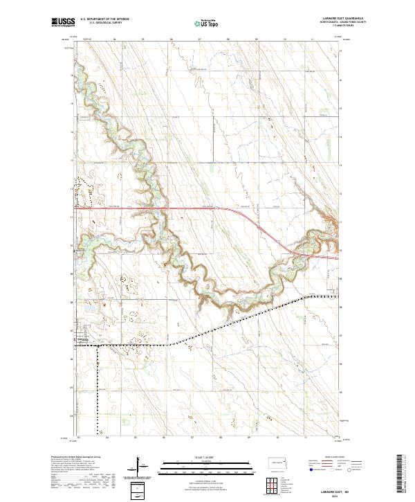 US Topo 7.5-minute map for Larimore East ND