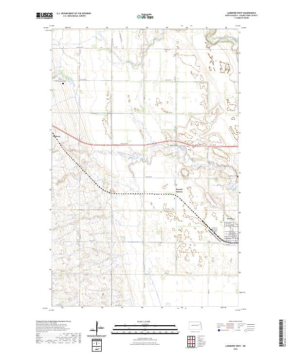 US Topo 7.5-minute map for Larimore West ND