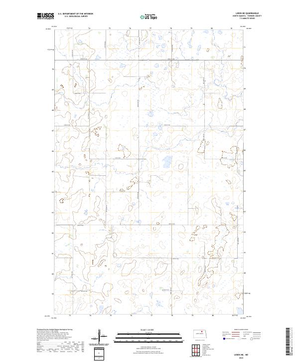 US Topo 7.5-minute map for Leeds NE ND
