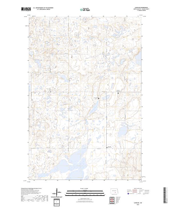 US Topo 7.5-minute map for Lehr NW ND