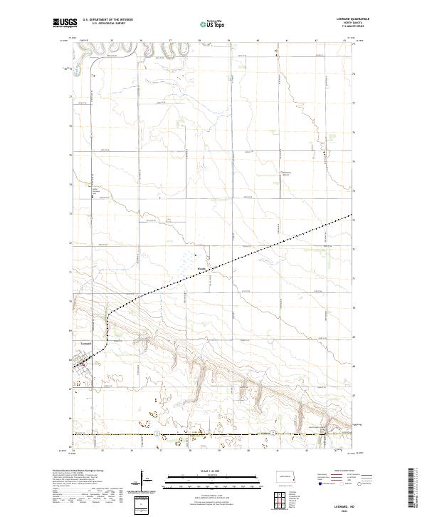 US Topo 7.5-minute map for Leonard ND