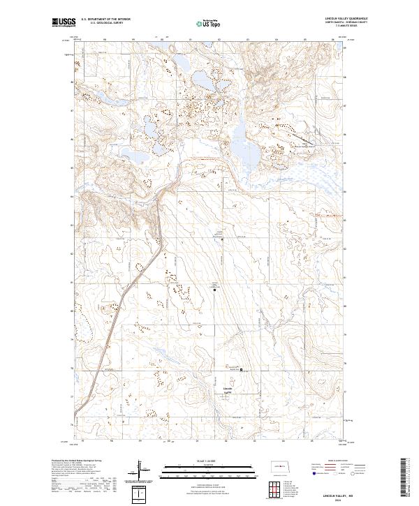 US Topo 7.5-minute map for Lincoln Valley ND
