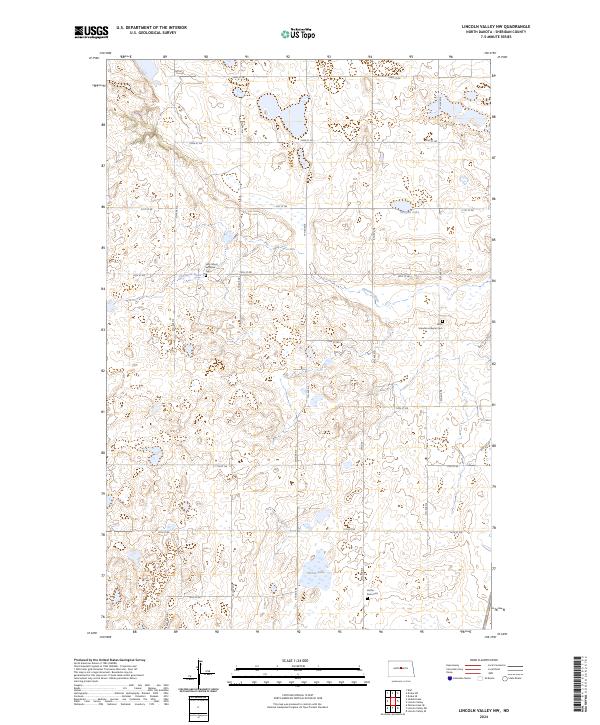 US Topo 7.5-minute map for Lincoln Valley NW ND