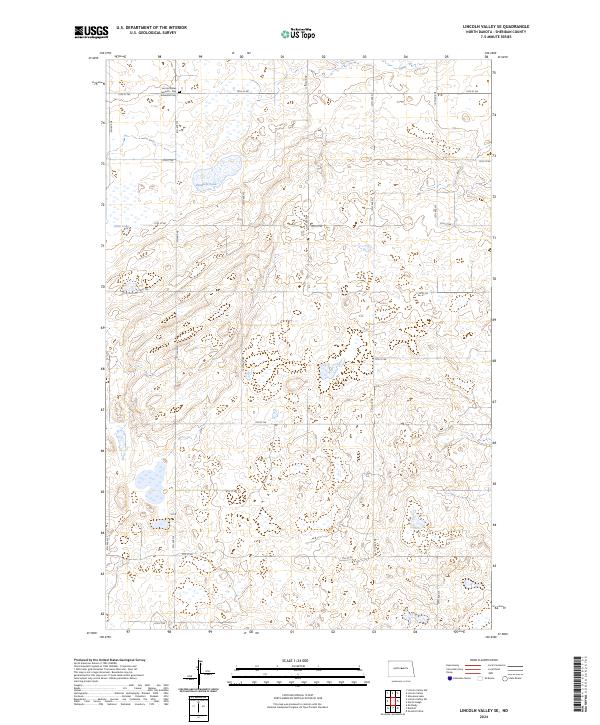 US Topo 7.5-minute map for Lincoln Valley SE ND