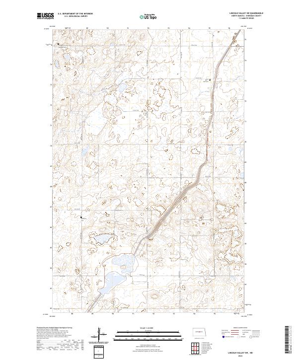 US Topo 7.5-minute map for Lincoln Valley SW ND