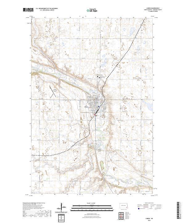 US Topo 7.5-minute map for Lisbon ND