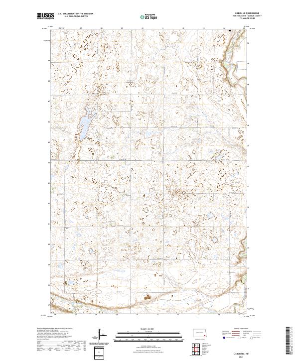 US Topo 7.5-minute map for Lisbon NE ND