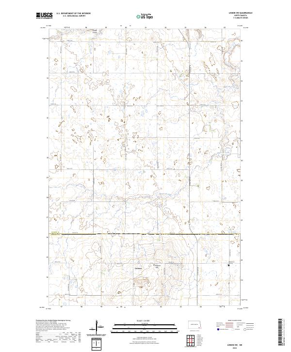 US Topo 7.5-minute map for Lisbon SW ND