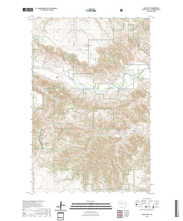US Topo 7.5-minute map for Lone Butte ND