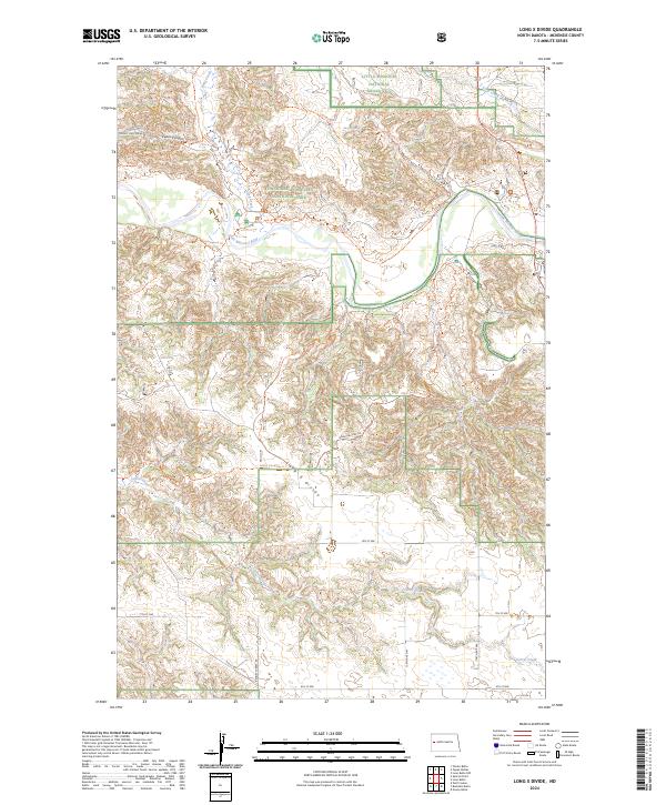 US Topo 7.5-minute map for Long X Divide ND