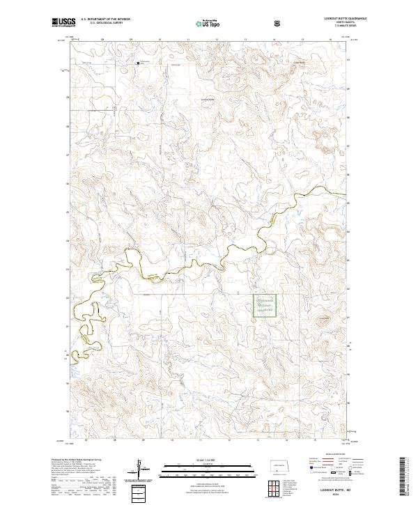 US Topo 7.5-minute map for Lookout Butte ND