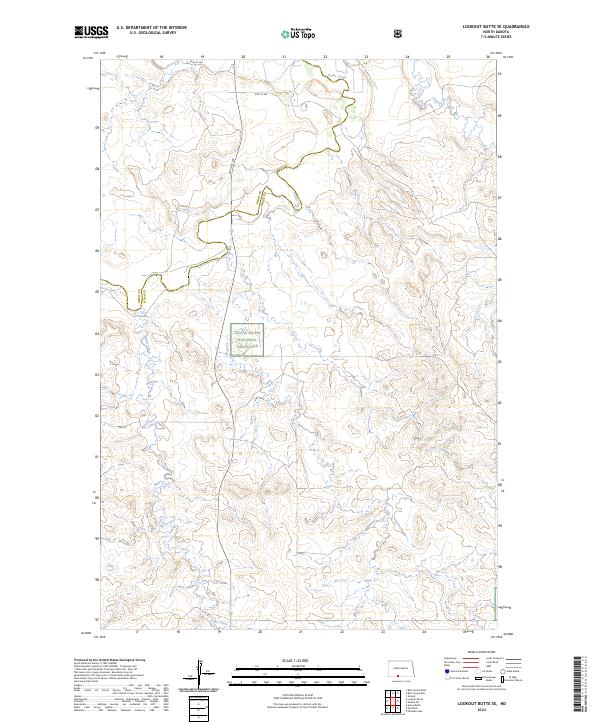 US Topo 7.5-minute map for Lookout Butte SE ND