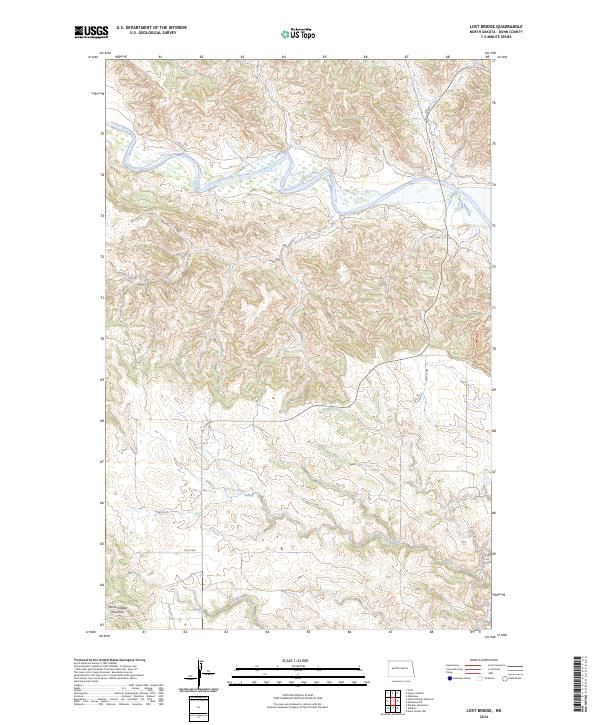 US Topo 7.5-minute map for Lost Bridge ND