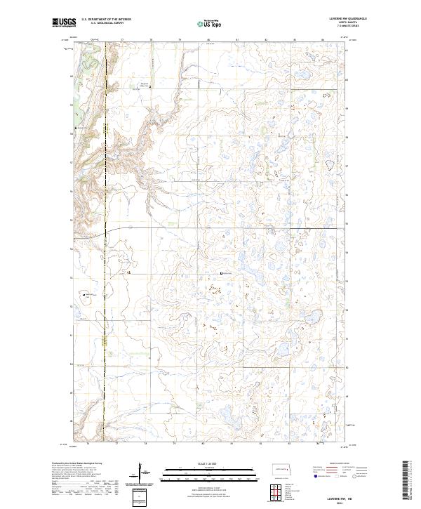 US Topo 7.5-minute map for Luverne NW ND