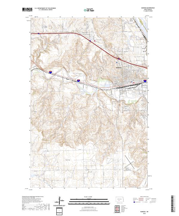 US Topo 7.5-minute map for Mandan ND