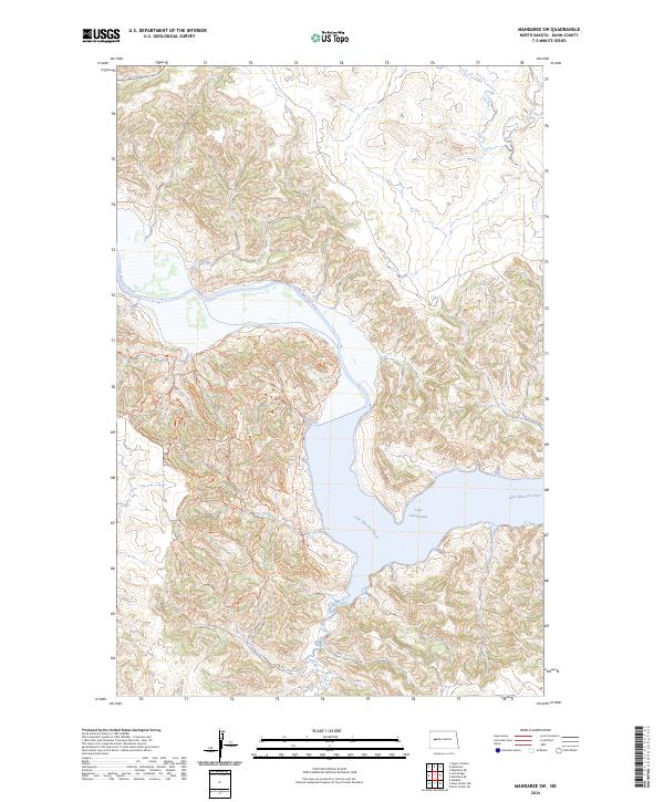 US Topo 7.5-minute map for Mandaree SW ND