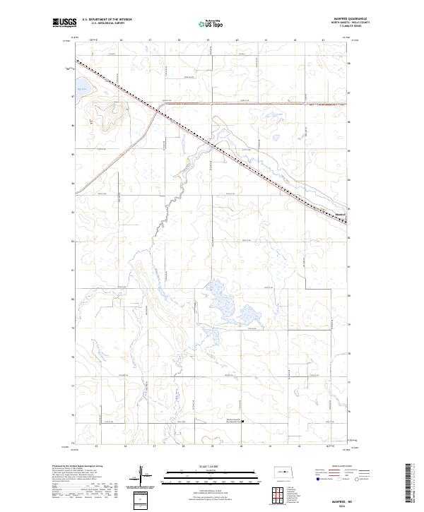 US Topo 7.5-minute map for Manfred ND