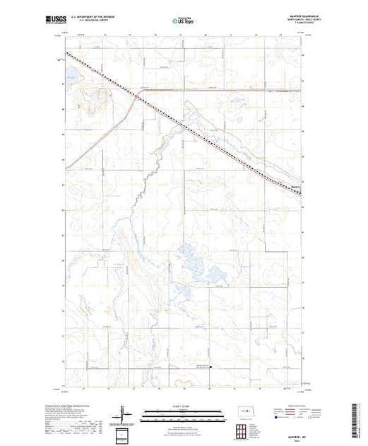US Topo 7.5-minute map for Manfred ND – American Map Store