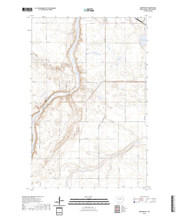 US Topo 7.5-minute map for Manfred NW ND