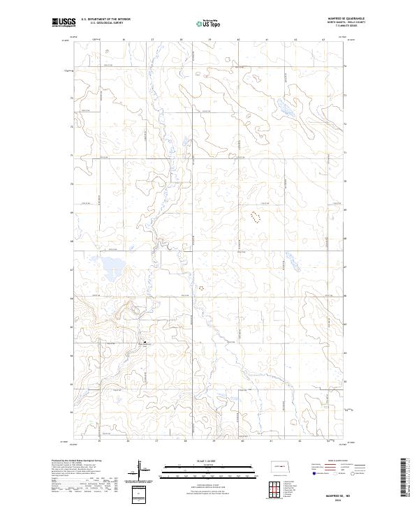 US Topo 7.5-minute map for Manfred SE ND