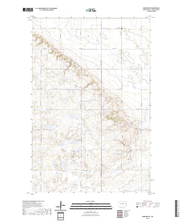 US Topo 7.5-minute map for Manfred SW ND