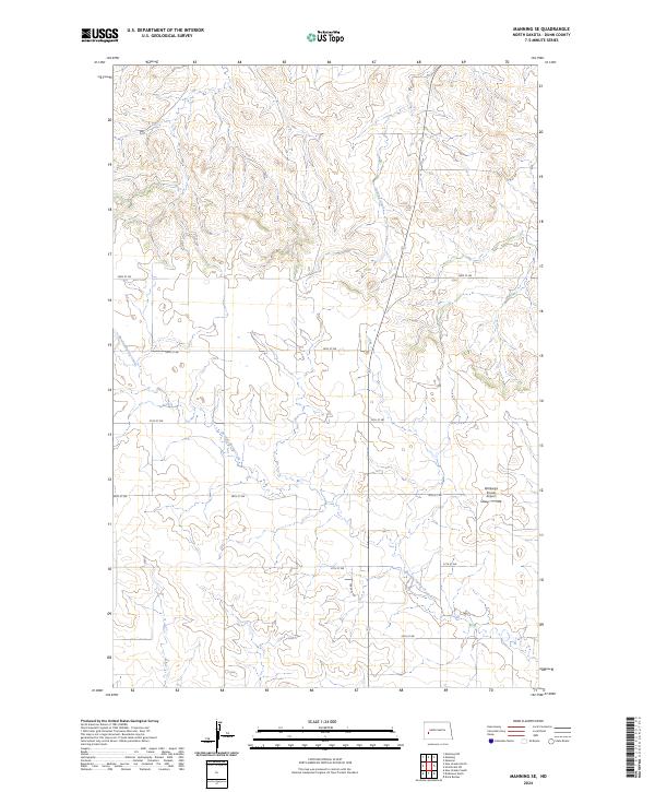 US Topo 7.5-minute map for Manning SE ND