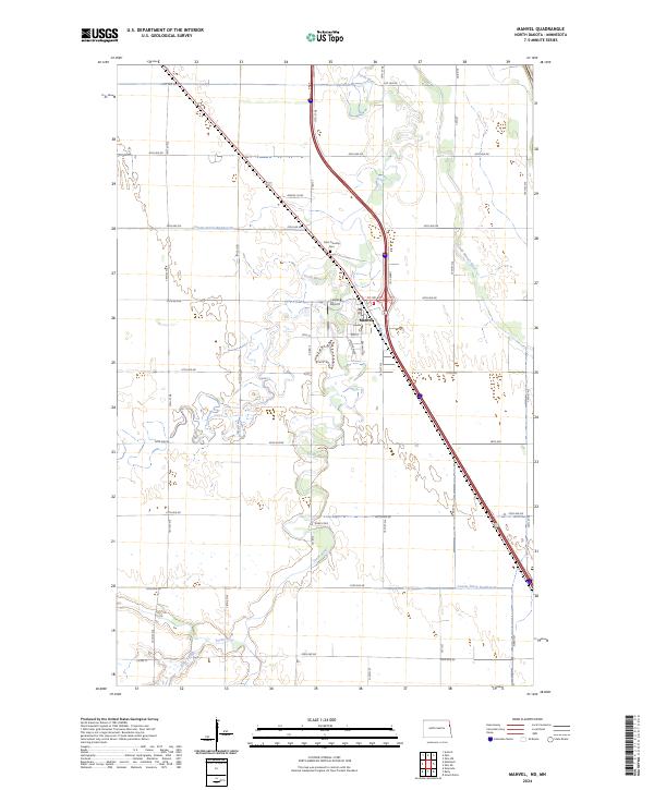 US Topo 7.5-minute map for Manvel NDMN