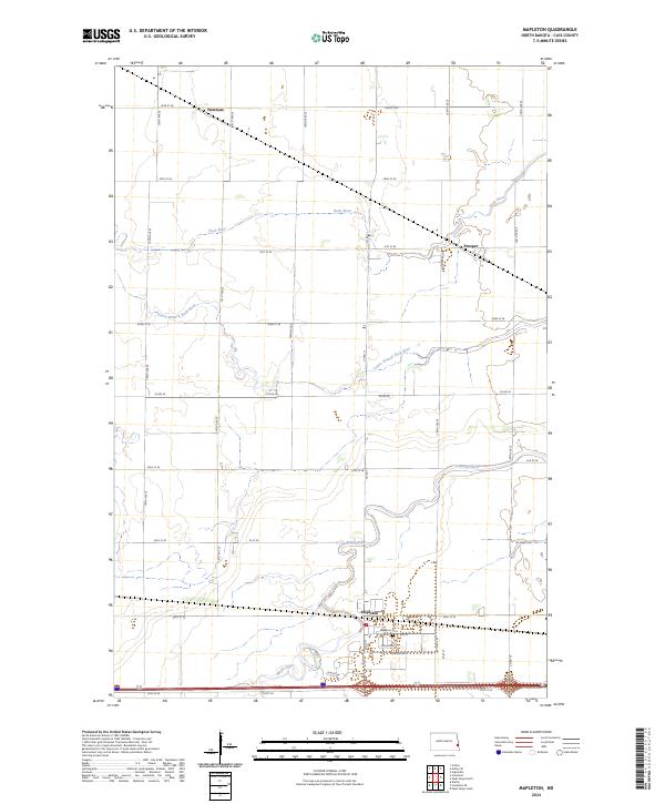 US Topo 7.5-minute map for Mapleton ND