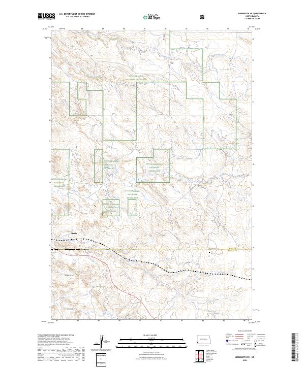 US Topo 7.5-minute map for Marmarth SE ND