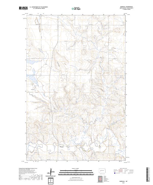 US Topo 7.5-minute map for Marshall ND