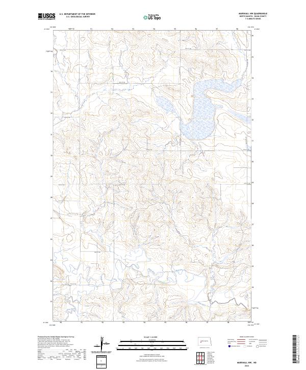 US Topo 7.5-minute map for Marshall NW ND