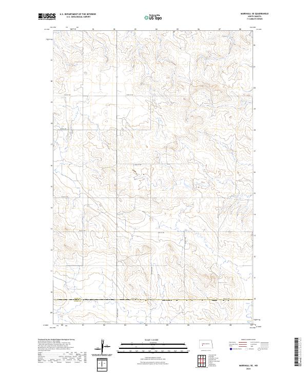 US Topo 7.5-minute map for Marshall SE ND