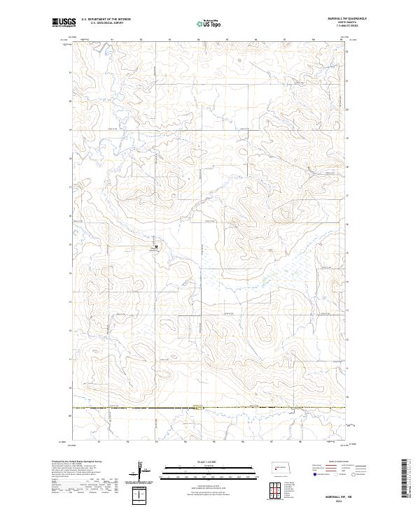 US Topo 7.5-minute map for Marshall SW ND