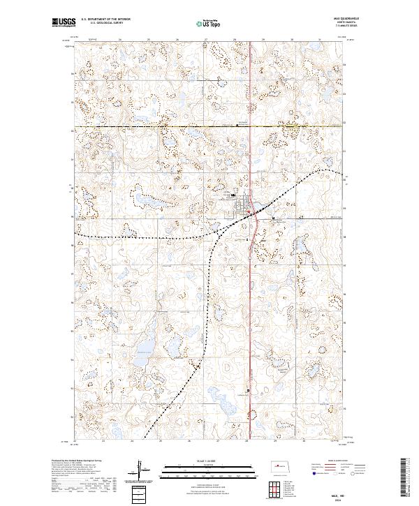 US Topo 7.5-minute map for Max ND