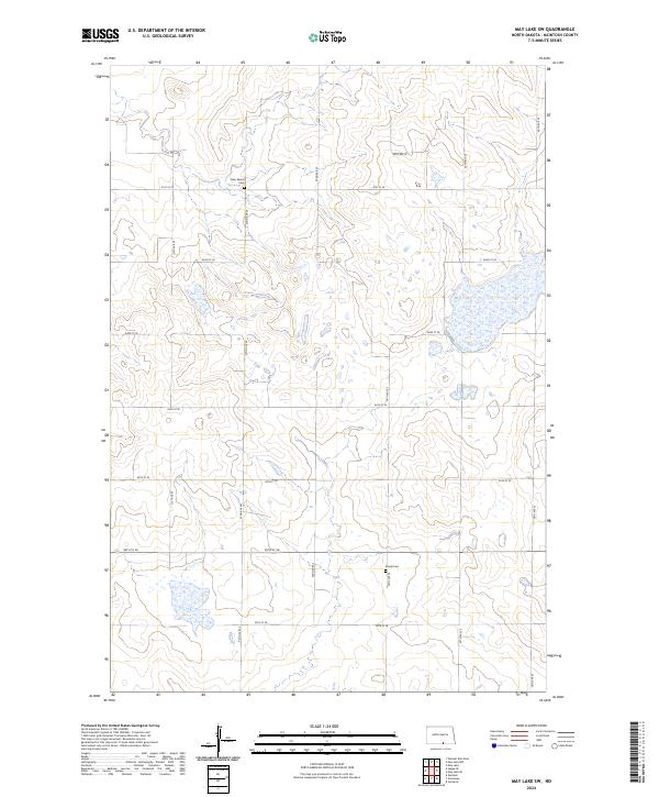 US Topo 7.5-minute map for May Lake SW ND