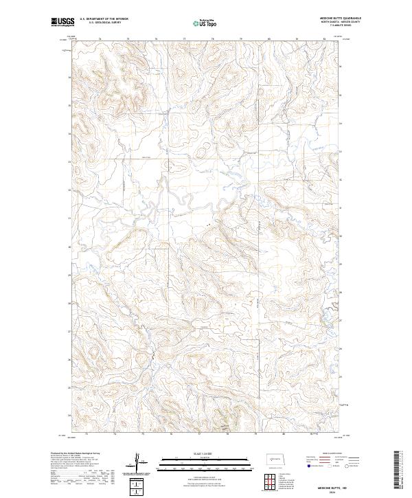 US Topo 7.5-minute map for Medicine Butte ND
