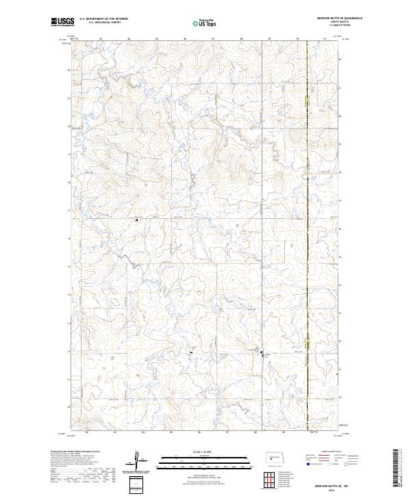 US Topo 7.5-minute map for Medicine Butte SE ND