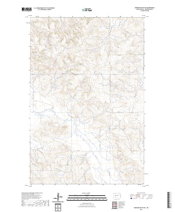US Topo 7.5-minute map for Medicine Butte SW ND