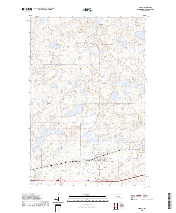 US Topo 7.5-minute map for Medina ND