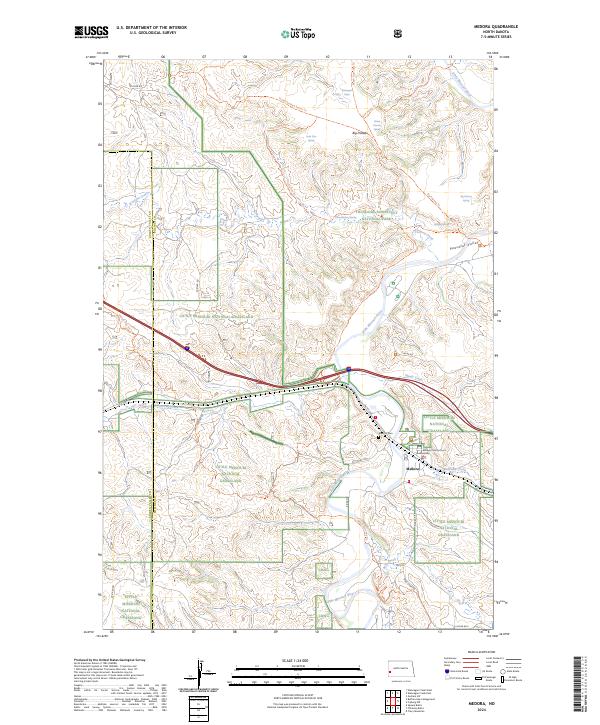 US Topo 7.5-minute map for Medora ND