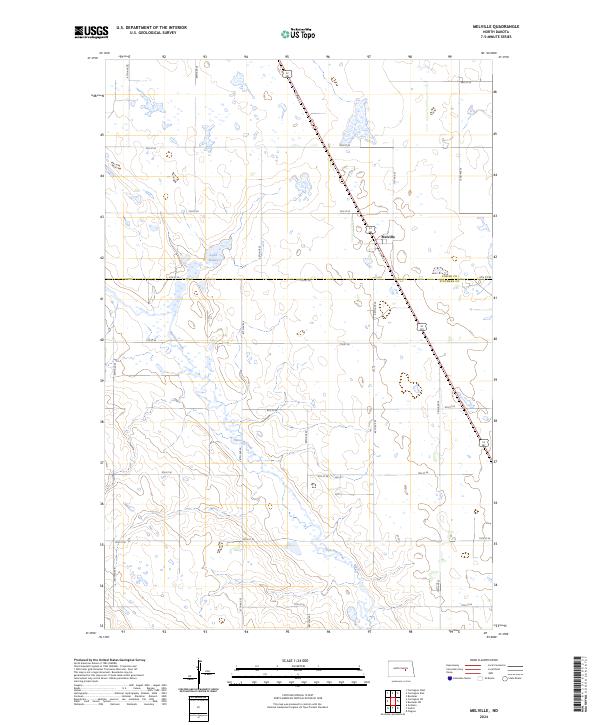 US Topo 7.5-minute map for Melville ND