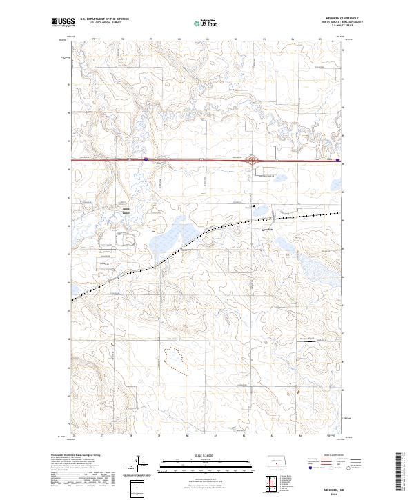 US Topo 7.5-minute map for Menoken ND