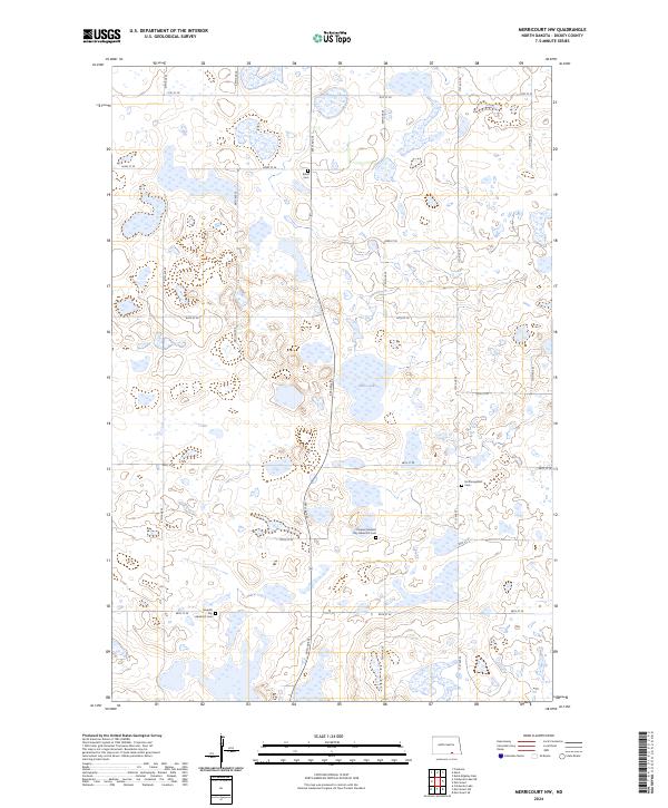 US Topo 7.5-minute map for Merricourt NW ND