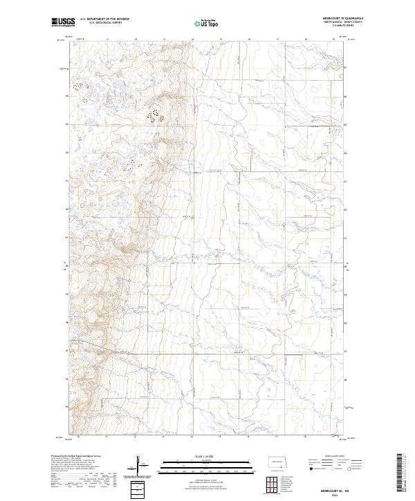 US Topo 7.5-minute map for Merricourt SE ND