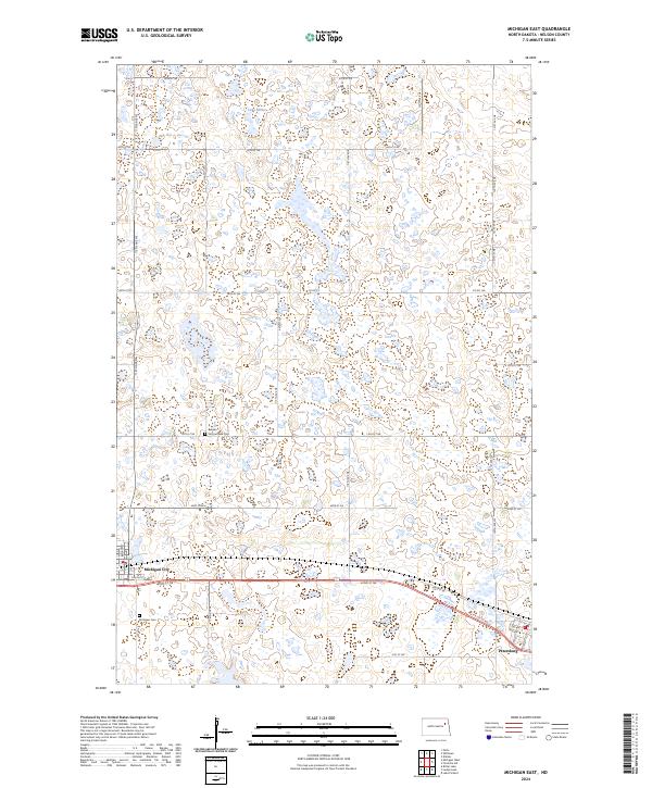 US Topo 7.5-minute map for Michigan East ND