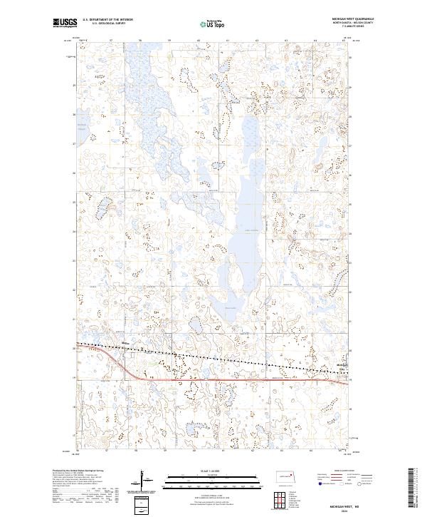US Topo 7.5-minute map for Michigan West ND