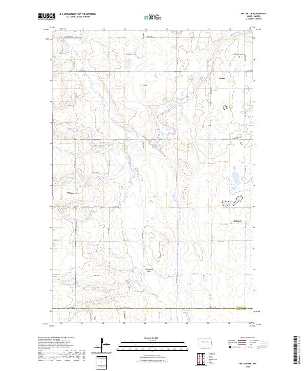 US Topo 7.5-minute map for Millarton ND