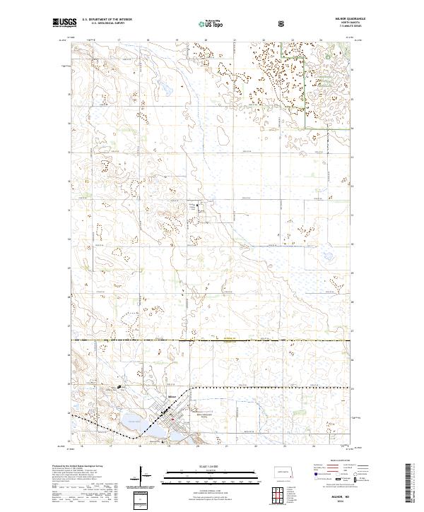 US Topo 7.5-minute map for Milnor ND