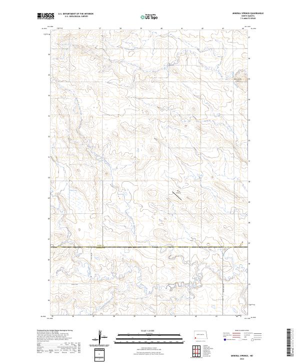 US Topo 7.5-minute map for Mineral Springs ND